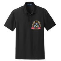 100 Days Of School Colorful Rainbow Dry Zone Grid Polo