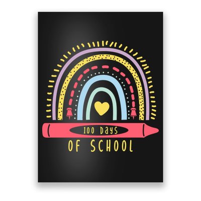 100 Days Of School Colorful Rainbow Poster