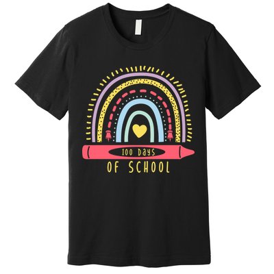 100 Days Of School Colorful Rainbow Premium T-Shirt