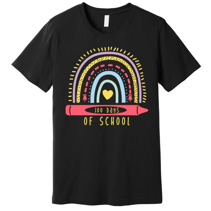 100 Days Of School Colorful Rainbow Premium T-Shirt