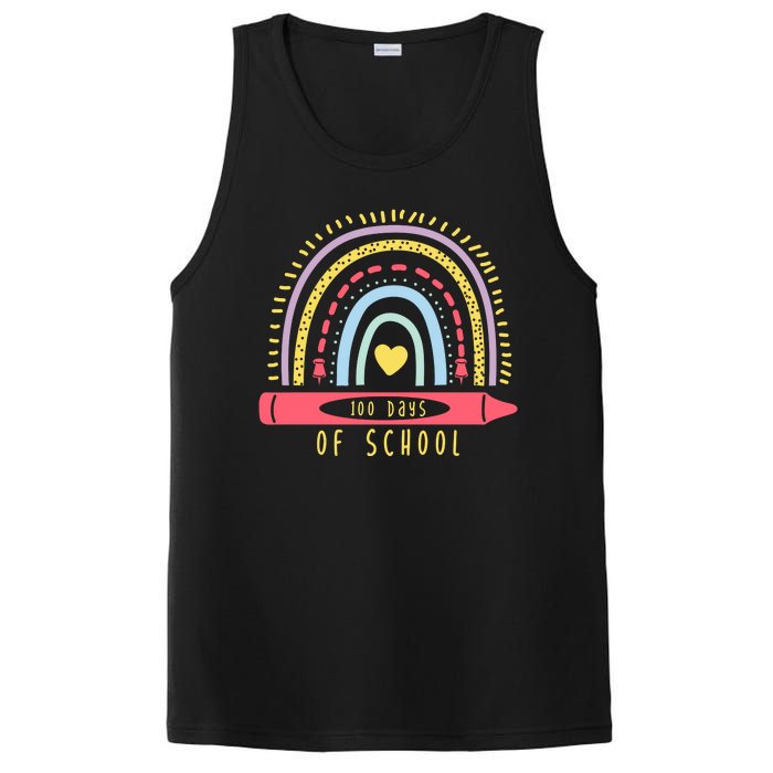 100 Days Of School Colorful Rainbow PosiCharge Competitor Tank