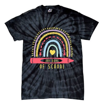100 Days Of School Colorful Rainbow Tie-Dye T-Shirt