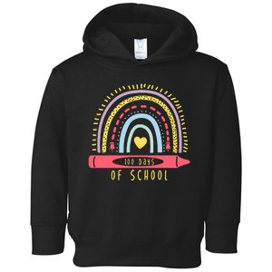 100 Days Of School Colorful Rainbow Toddler Hoodie