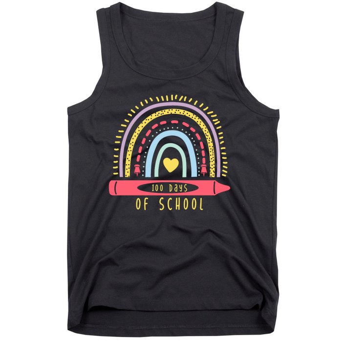 100 Days Of School Colorful Rainbow Tank Top