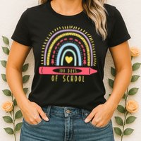 100 Days Of School Colorful Rainbow Womens T-Shirt