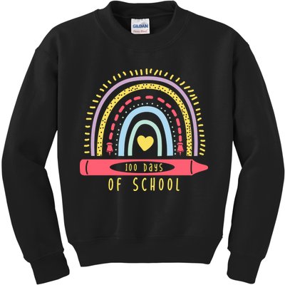 100 Days Of School Colorful Rainbow Kids Sweatshirt