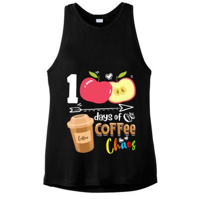 100 Days Of Coffee Chaos 100th Day Of School Ladies PosiCharge Tri-Blend Wicking Tank