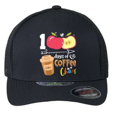 100 Days Of Coffee Chaos 100th Day Of School Flexfit Unipanel Trucker Cap