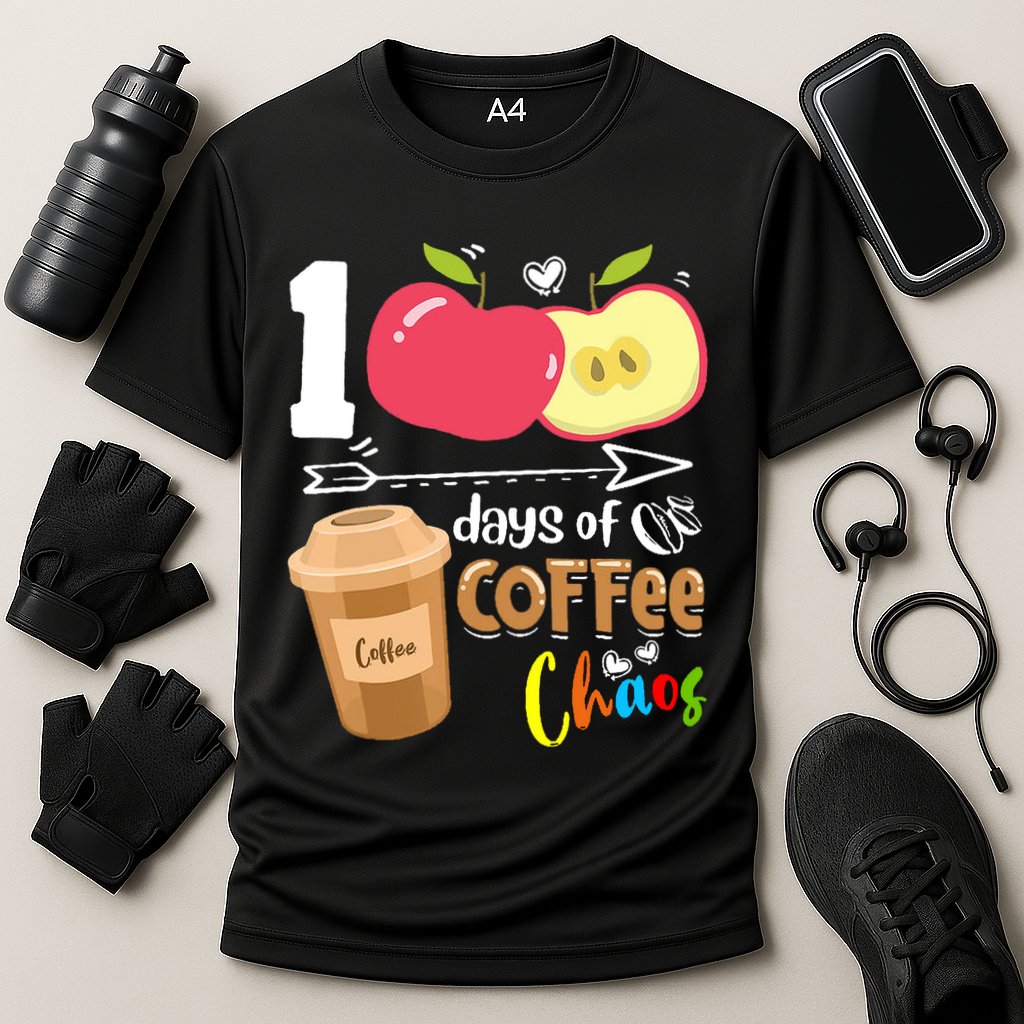 100 Days Of Coffee Chaos 100th Day Of School Performance Shirt