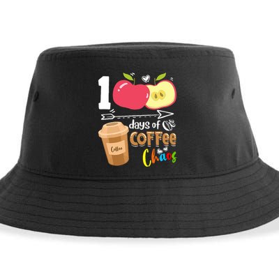 100 Days Of Coffee Chaos 100th Day Of School Sustainable Bucket Hat