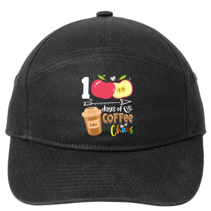 100 Days Of Coffee Chaos 100th Day Of School 7-Panel Snapback Hat