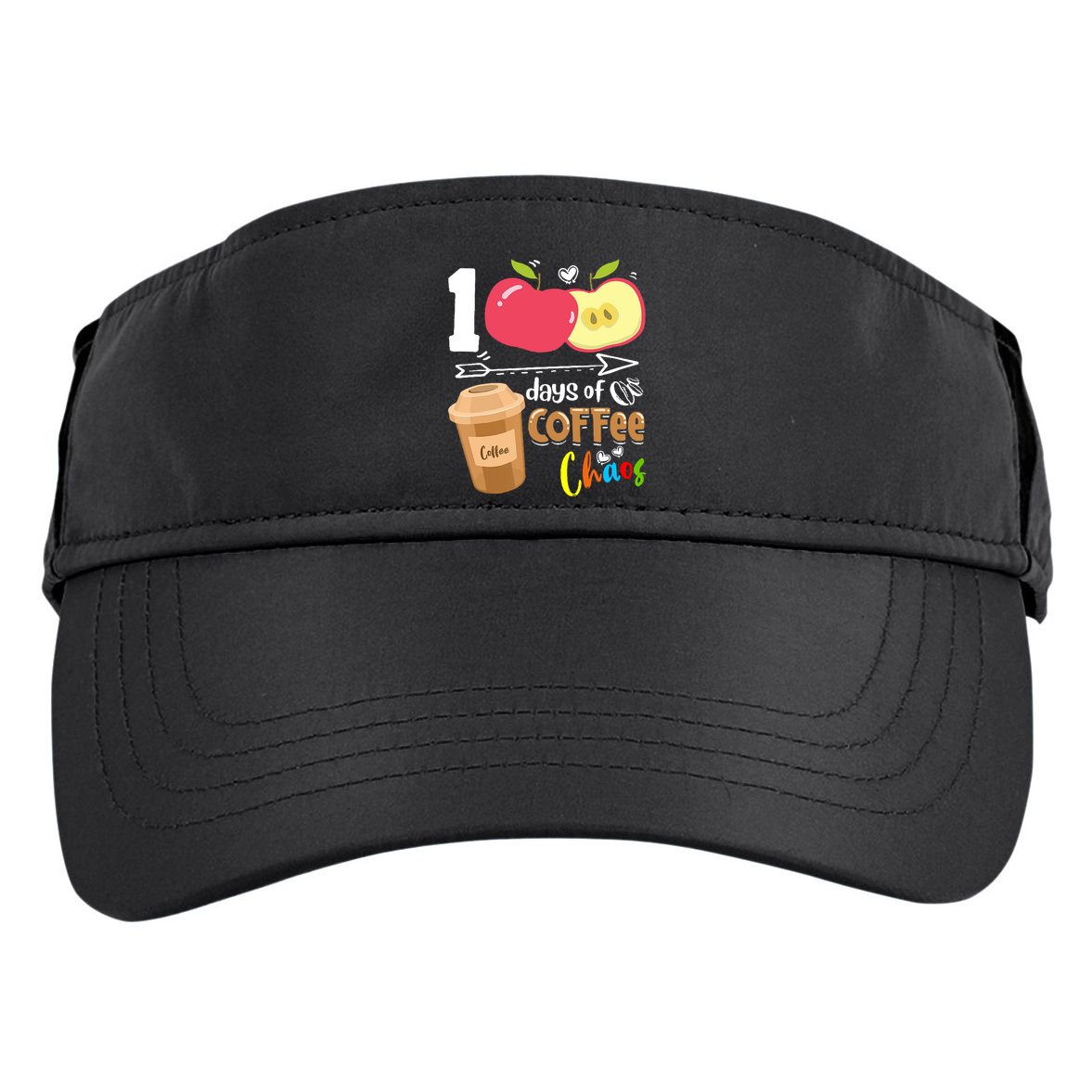 100 Days Of Coffee Chaos 100th Day Of School Adult Drive Performance Visor