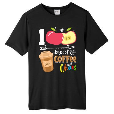 100 Days Of Coffee Chaos 100th Day Of School Tall Fusion ChromaSoft Performance T-Shirt