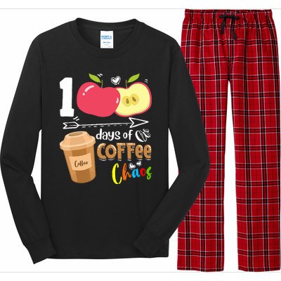 100 Days Of Coffee Chaos 100th Day Of School Long Sleeve Pajama Set