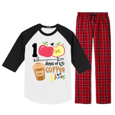 100 Days Of Coffee Chaos 100th Day Of School Raglan Sleeve Pajama Set