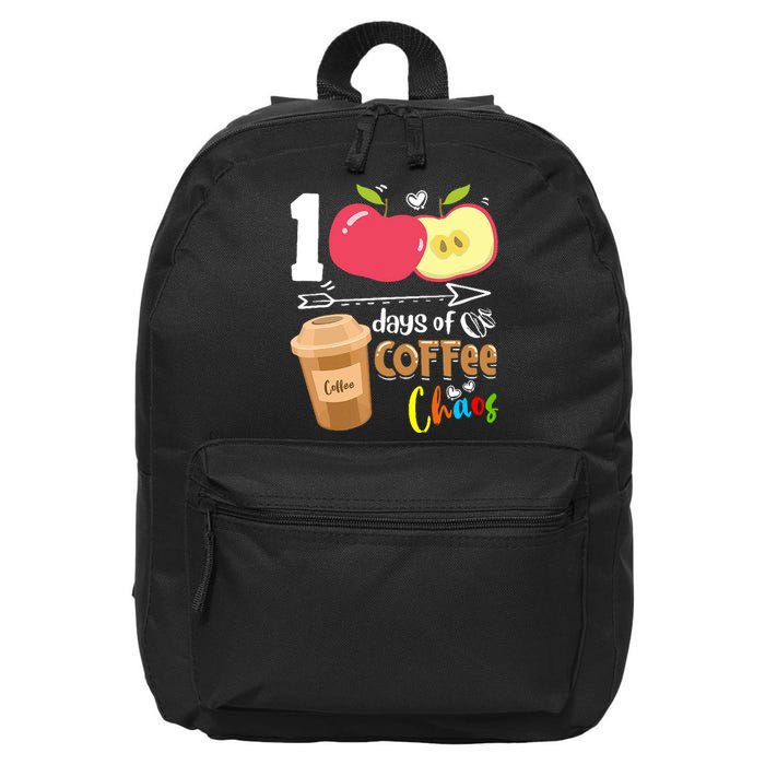 100 Days Of Coffee Chaos 100th Day Of School 16 in Basic Backpack