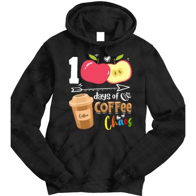 100 Days Of Coffee Chaos 100th Day Of School Tie Dye Hoodie