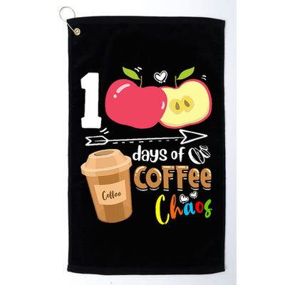 100 Days Of Coffee Chaos 100th Day Of School Golf Towel