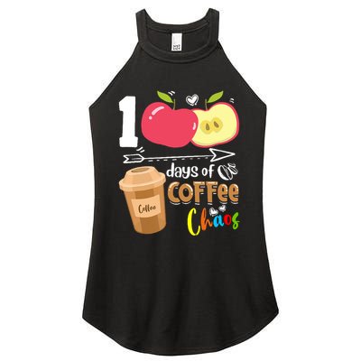 100 Days Of Coffee Chaos 100th Day Of School Women's Perfect Tri Rocker Tank