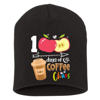 100 Days Of Coffee Chaos 100th Day Of School Short Acrylic Beanie