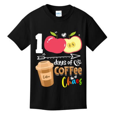 100 Days Of Coffee Chaos 100th Day Of School Kids T-Shirt