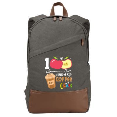 100 Days Of Coffee Chaos 100th Day Of School Cotton Canvas Backpack