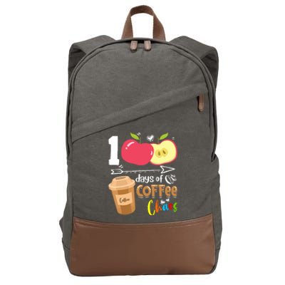 100 Days Of Coffee Chaos 100th Day Of School Cotton Canvas Backpack