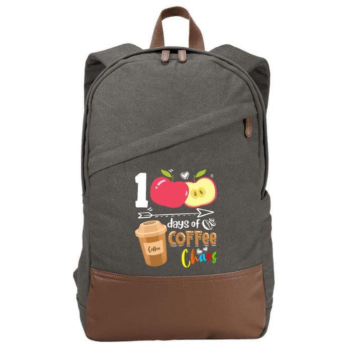 100 Days Of Coffee Chaos 100th Day Of School Cotton Canvas Backpack