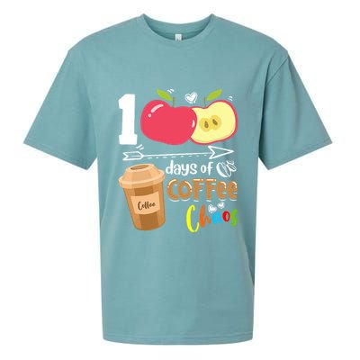 100 Days Of Coffee Chaos 100th Day Of School Sueded Cloud Jersey T-Shirt