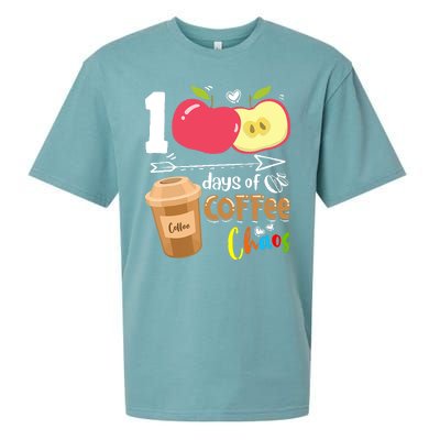 100 Days Of Coffee Chaos 100th Day Of School Sueded Cloud Jersey T-Shirt