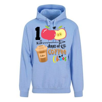 100 Days Of Coffee Chaos 100th Day Of School Unisex Surf Hoodie