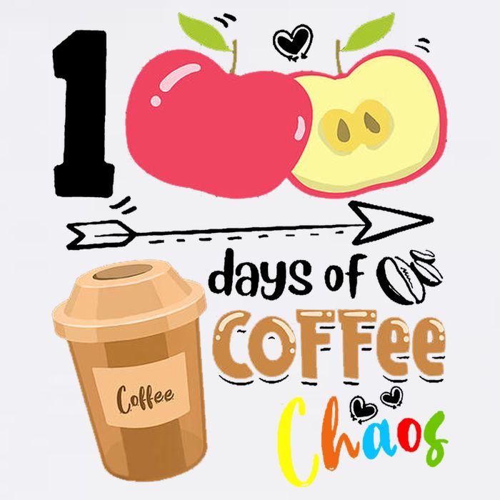 100 Days Of Coffee Chaos 100th Day Of School Garment-Dyed Sweatshirt