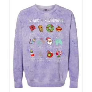 12 Days Of Christmas Sonography Ultrasound Tech Holiday Xmas Colorblast Crewneck Sweatshirt