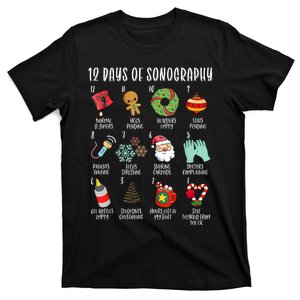 12 Days Of Christmas Sonography Ultrasound Tech Holiday Xmas T-Shirt