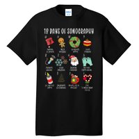 12 Days Of Christmas Sonography Ultrasound Tech Holiday Xmas Tall T-Shirt