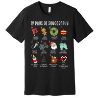 12 Days Of Christmas Sonography Ultrasound Tech Holiday Xmas Premium T-Shirt