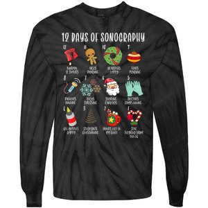 12 Days Of Christmas Sonography Ultrasound Tech Holiday Xmas Tie-Dye Long Sleeve Shirt