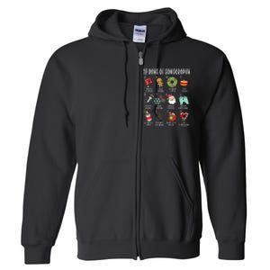 12 Days Of Christmas Sonography Ultrasound Tech Holiday Xmas Full Zip Hoodie