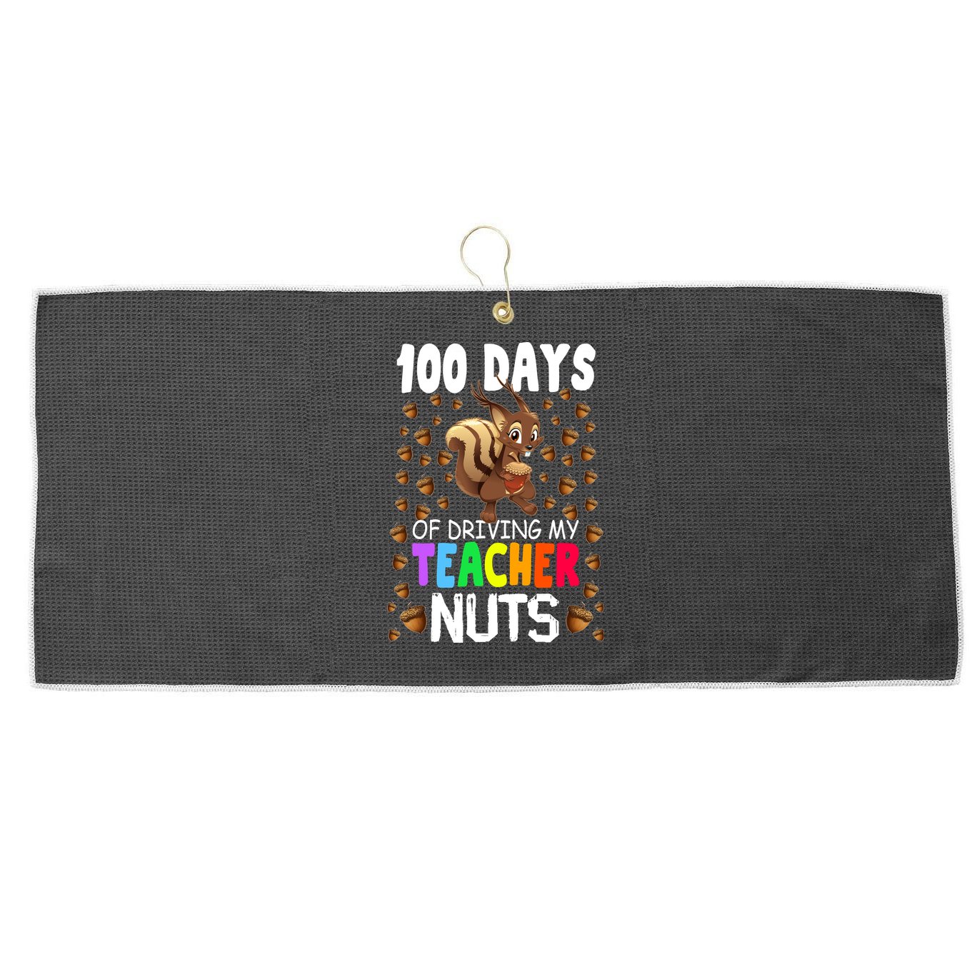 100 Days Of School Large Microfiber Waffle Golf Towel