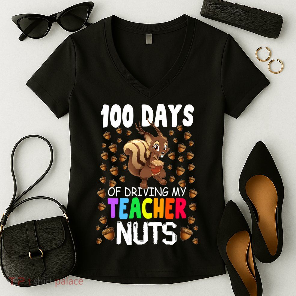 100 Days Of School Women's V-Neck T-Shirt