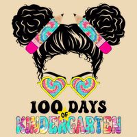 100 Days Of Kindergarten Girls Messy 100th Day Of School Zip Tote Bag