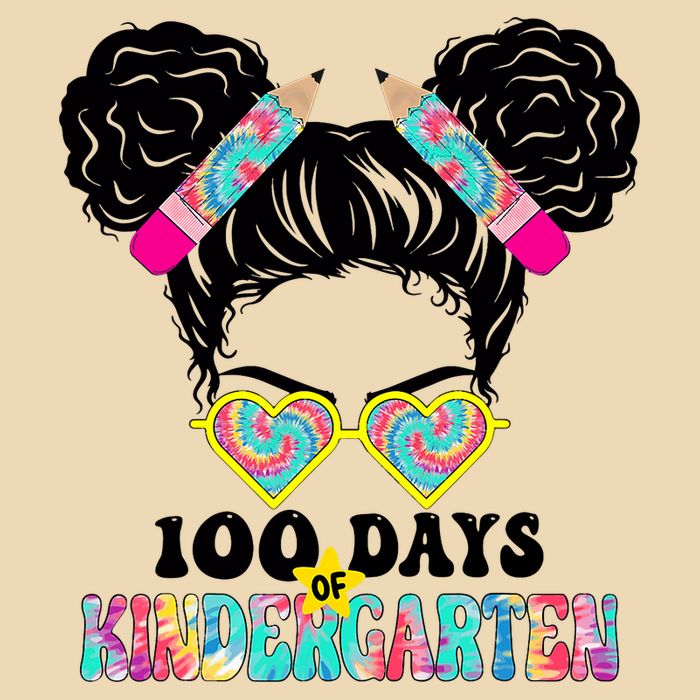 100 Days Of Kindergarten Girls Messy 100th Day Of School Zip Tote Bag