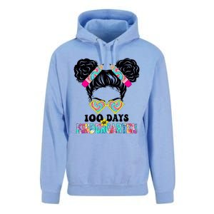 100 Days Of Kindergarten Girls Messy 100th Day Of School Unisex Surf Hoodie