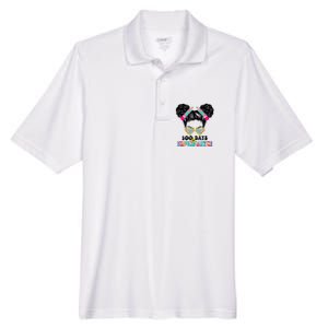 100 Days Of Kindergarten Girls Messy 100th Day Of School Men's Origin Performance Pique Polo