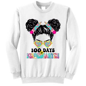 100 Days Of Kindergarten Girls Messy 100th Day Of School Sweatshirt