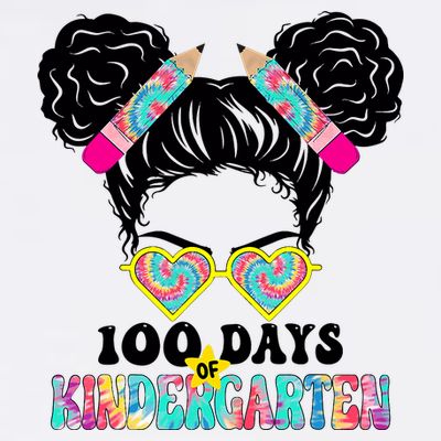 100 Days Of Kindergarten Girls Messy 100th Day Of School T-Shirt