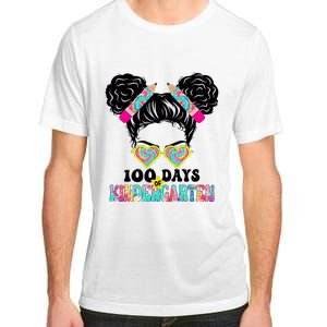 100 Days Of Kindergarten Girls Messy 100th Day Of School Adult ChromaSoft Performance T-Shirt