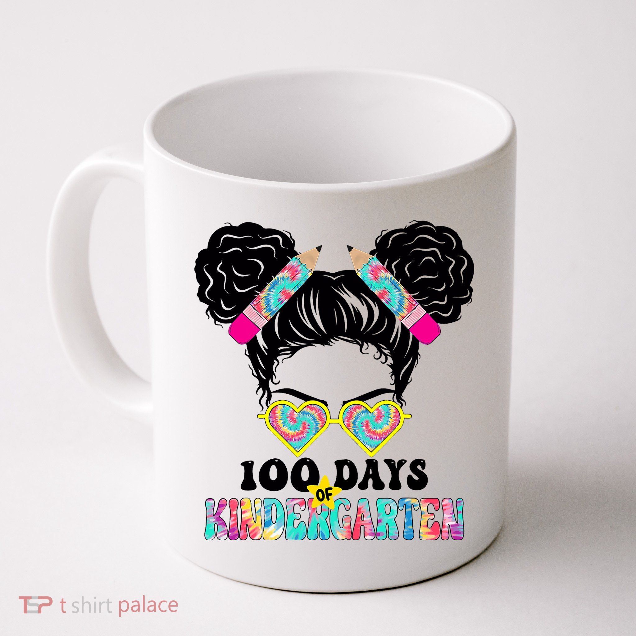 100 Days Of Kindergarten Girls Messy 100th Day Of School Mug