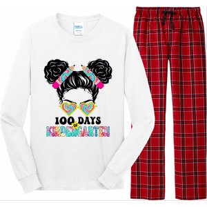 100 Days Of Kindergarten Girls Messy 100th Day Of School Long Sleeve Pajama Set