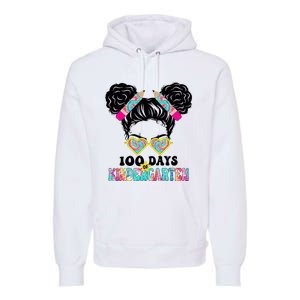 100 Days Of Kindergarten Girls Messy 100th Day Of School Premium Hoodie